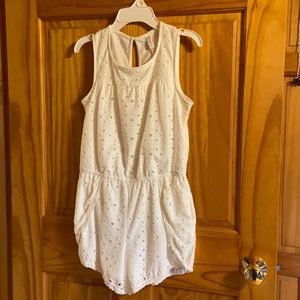 Girls white shorts romper